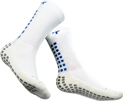 Produktbild von Trusox Mid-Calf Cushion Crew 3.0 Gripsocken - Weiß / Royal  | Größe: 34,5-38,5