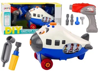 Imagen del producto de Avión de juguete de construcción tipo "hazlo tú mismo", color azul
