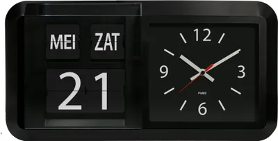 Produktbild von Fysic FK850 - Demenzuhr / große analoge Wanduhr mit Zeit, Tag und Datum, weiß