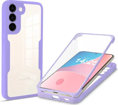 Produktbild von 360 Grad Rundum Schutz Handyhülle für Samsung Galaxy S23 Full Cover Vollschutz Case Farbe: Violett