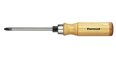 Produktbild von FORMAT Kreuzschlitz-Schraubendreher mit Holzheft PH4, Breite:nv, Länge:nv, Größe:PH 2, Farbe:nv, Gesamtlänge:211 mm, Klingenlänge:100 mm