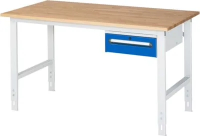 Produktbild von Werkbank mit 1 Schublade - 150:1 - höhenverstellbar 760-1.080 mm - 1.500 x 800 mm (BxT) - Traglast 500 kg - MDF