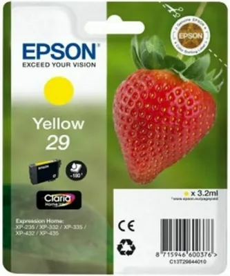 Produktbild von Epson Strawberry Singlepack Yellow 29 Claria Home Ink, Gelb, Tinte auf Pigmentbasis, 3,2 ml, 1 Stück(e), 180 Seiten