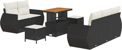 Produktbild von vidaXL Gartensofa-set 8 stk. Schwarz Poly-Rattan