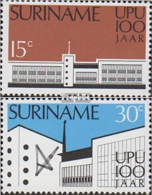 Produktbild von Briefmarken Suriname 1974 Mi 680-681 (kompl.Ausg.) postfrisch 100 J. Weltpostverein