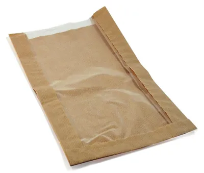 Produktbild von 1000x Papierfaltenbeutel für Gebäck 18 + 6 x 32 cm mit Fenster 13cm