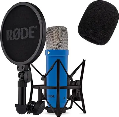 Produktbild von Rode NT1 Signature Cobalt Blau Mikrofon mit Popschutz