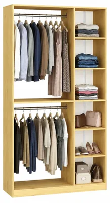 Image de Armoire VCM Palosa H. 211 x L. 110 x P. 35 cm avec tringle et étagères - Armoire ouverte Palosa XL