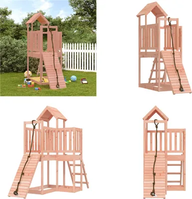 Produktbild von vidaXL Spielturm mit Kletterwand Massivholz Douglasie - Spielturm - Spieltürme - Spielhaus - Spielturm Mit Kletterwand