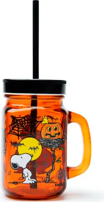 Productafbeelding van Excelsa Halloweenbeker met rietje, van glas, inhoud 500 ml.