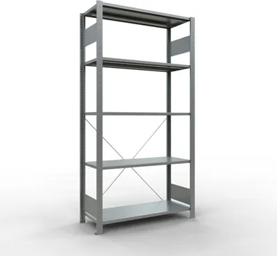 Produktbild von Schulte Fachbodenregal MULTIplus85 Stecksystem | Grundregal | HxBxT 200x100x40cm | 5 Ebenen | Fachlast 85kg | Verzinkt