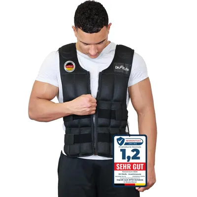 Produktbild von DH FitLife Verstellbare Gewichtsweste 20KG zum Muskelaufbau u. Krafttraining | Weighted Vest | Laufweste Damen Herren | Fitness Trainingsweste