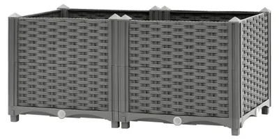 Produktbild von Hochbeet 80x40x38 cm aus Polypropylen, Palettenrahmen, Hochteich, Gemüsebeet, Kräuterregal für Balkon, Blumenbeet, Kräuterspirale, Tomatenbeet, Pflanzhochbeet