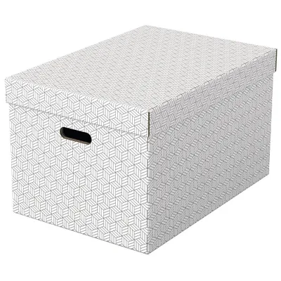 Immagine prodotto di Esselte scatola portaoggetti Home L, set di 3, bianco 100% cartone ondulato riciclato, con coperchio rimovibile, con - 1 pezzo (628286)
