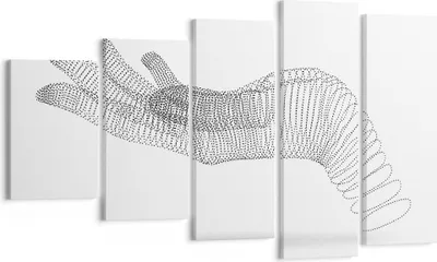Produktbild von Bild auf Leinwand - Leinwandbild - 5 Teile - Hand Grafik weiß - 100x60cm - Wand Bild - Wanddeko - Wandbilder - Leinwanddruck - Bilder - Wanddekoration - Leinwand bilder - Wandbild - EG100x60-4427