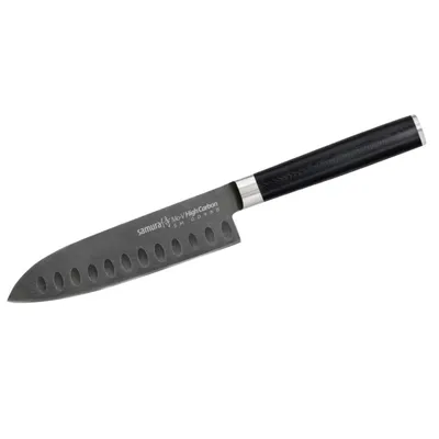 Produktbild von Samura MO-V Stonewash Santokumesser 5,4" - Premium-Küchenklinge aus japanischem Stahl für präzises Schneiden und verbesserte kulinarische Leistung