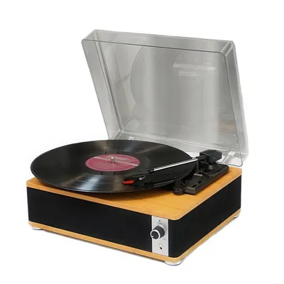 Produktbild von Bluetooth tragbarer Plattenspieler, unterstützt 33/45/78 U/min, kompatibel mit 7/10/12 Zoll Schallplatten, ideal für Musikliebhaber und Vinyl-Fans