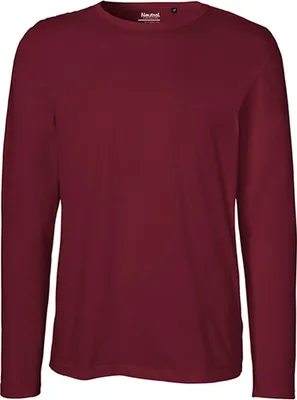 Immagine prodotto di Neutral O61050 | Maglietta a maniche lunghe da uomo / 100% cotone equosolidale - Colore: Bordeaux - Taglia: S