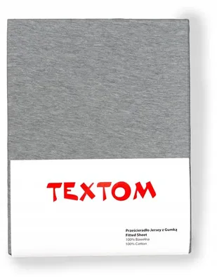 Produktbild von Textom Jersey Spannbettlaken 180x200cm Grau mit Gummizug