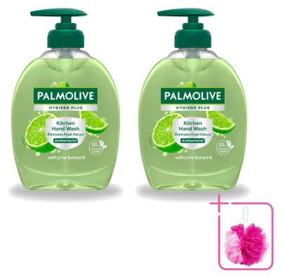 Produktbild von 2 x Palmolive Hygiëne Plus Kitchen Handseife mit Limettenextrakt - 300 ml - Sparpackung - 2 Stücke