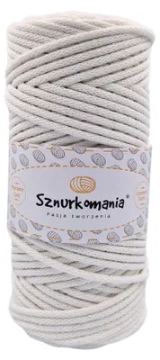 Zdjęcie produktu dla Sznurek bawełniany z rdzeniem 3mm 100m, przędza do makramy, sznurek do makramy, sznurek szydełkowy, sznurek 3mm, pleciony sznurek bawełniany,