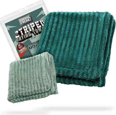 Produktbild von Garage Freaks - 2er Set Auto Trockentuch - "Striped Drying Towel" - 50x80cm & 40x40cm, 1300 GSM