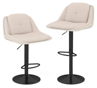 Produktbild von FANTASK Barhocker 2er Set, Barstuhl höhenverstellbar mit Rückenlehne & Fußstütze