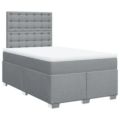Produktbild von vidaXL Boxspringbett mit Matratze Hellgrau 120x200 cm Stoff