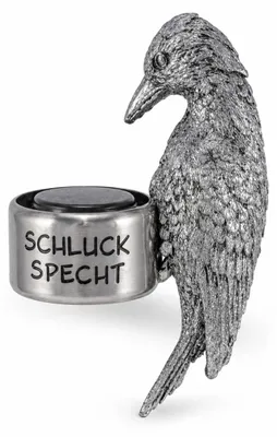 Obrázok produktu pre Prsteň na fľašu Specht strieborný – Schluckspecht