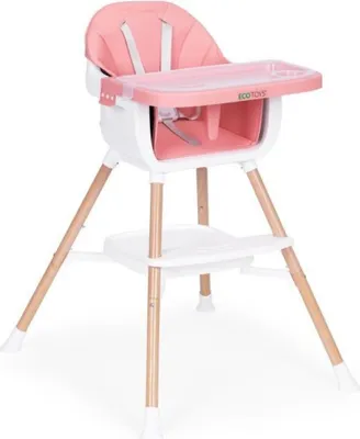 Obrázok produktu pre Detská jedálenská stolička 2v1 ružová ECOTOYS
