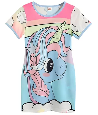 Produktbild von Kinder-Sportkleid Größe 86/92 – Blaues Einhorn