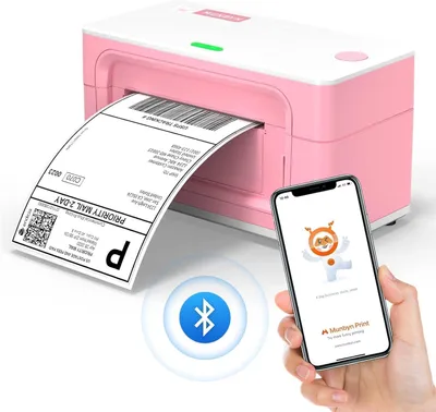 Obrázek produktu pro Bluetoothová tepelná tiskárna štítků formátu 4x6 palců pro balíky, růžová barva