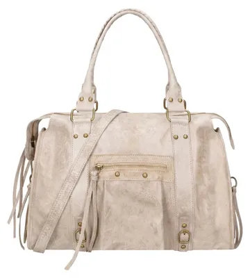 Zdjęcie produktu dla Torba na Ramię Damska ze Zamszu Drukowanego z Regulowanym Paskiem  Italy Blue Jeans UNICA 41x28x13 cm