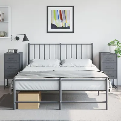 Image de vidaXL Tables de nuit 2 pcs. Anthracite 36x39x78 cm Acier
