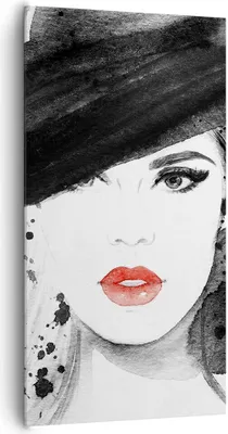 Produktbild von Bild auf Leinwand - Leinwandbild - Frau Gesicht Lippen - 65x120cm - Wand Bild - Wanddeko - Leinwanddruck - Bilder - Kunstdruck - Wanddekoration - Leinwand bilder - Wandkunst - PA65x120-3916