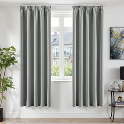 Produktbild von Omgoods – Verdunkelungsrollos für Schienen – Set aus 2 Verdunkelungsrollos, 220 x 140 cm – Hellgrau