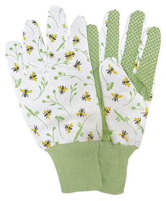 Produktbild von Gartenhandschuhe mit Bienenmuster, 23 cm, grün/gelb/weiß (1 Paar)