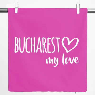 Produktbild von Huuraa Kissenbezug Bucharest my love 40x40cm Fuchsia Baumwolle Dekokissenbezug Geschenkidee