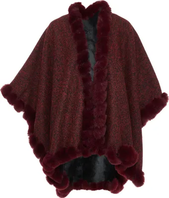Produktbild von FRAULLY damen strickponcho - rot, M