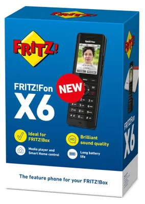 Produktbild von FRITZ!Fon X6 INT DECT-Telefon mit Anruferidentifikation schwarz