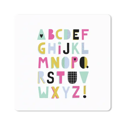 Produktbild von MuchoWow® Mauspad Mousepad Alphabet - Buchstaben - Weiß 30x30 cm - Mousepads - Maus Mat - Pad - Mausunterlage - Gaming