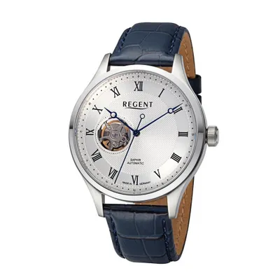 Produktbild von Regent Herren Uhr Lederarmband Leder Armbanduhr Analog blau URGM2215