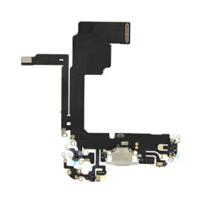 Produktbild von Ladebuchse für iPhone 15 Pro Weiß Titanium Dock Connector Flex Ersatz