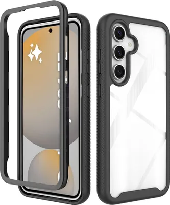 Produktbild von Galaxy S24 FE Hülle, Hybrid Transparente Rückseite TPU Bumper Stoßfest Schutzhülle für Samsung Galaxy S24 FE Schwarz