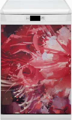 Produktbild von Magnet für Spülmaschine Abwaschbar 45x80 cm Magnet für Spülmaschine Magnetmatte Nachbildung - Rote Blume