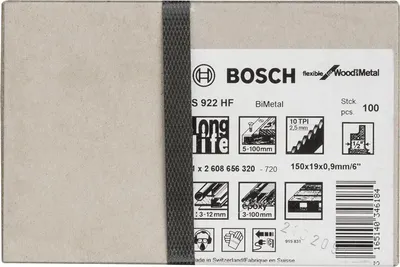 Produktbild von Säbelsägeblatt S 922 HF, Flexible for Wood and Metal, 100er-Pack, 150 mm