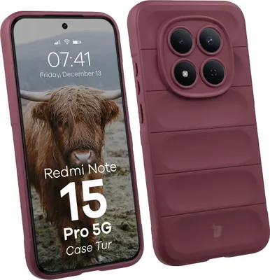 Produktbild von Robuste Handyhülle für Xiaomi Redmi Note 15 Pro 5G, Bizon Case Tur, Burgunderrot