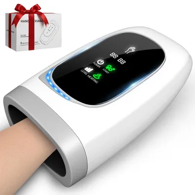 Produktbild von Handmassagegerät mit Wärme & Kompression, Elektrische Handmassage bei Arthritis & Karpaltunnelsyndrom, Handmassager zur Schmerzlinderung für Finger &
