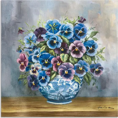 Produktbild von ARTland Wandbild Alu für Innen & Outdoor Stiefmütterchen Größe: 40x40 cm