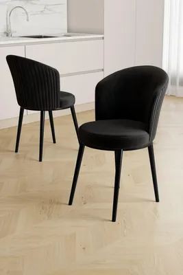 Produktbild von Skye Decor, Hochwertiges Stuhlset (6 Stück) - Schwarz, 100% Metall, 49 cm Sitzhöhe